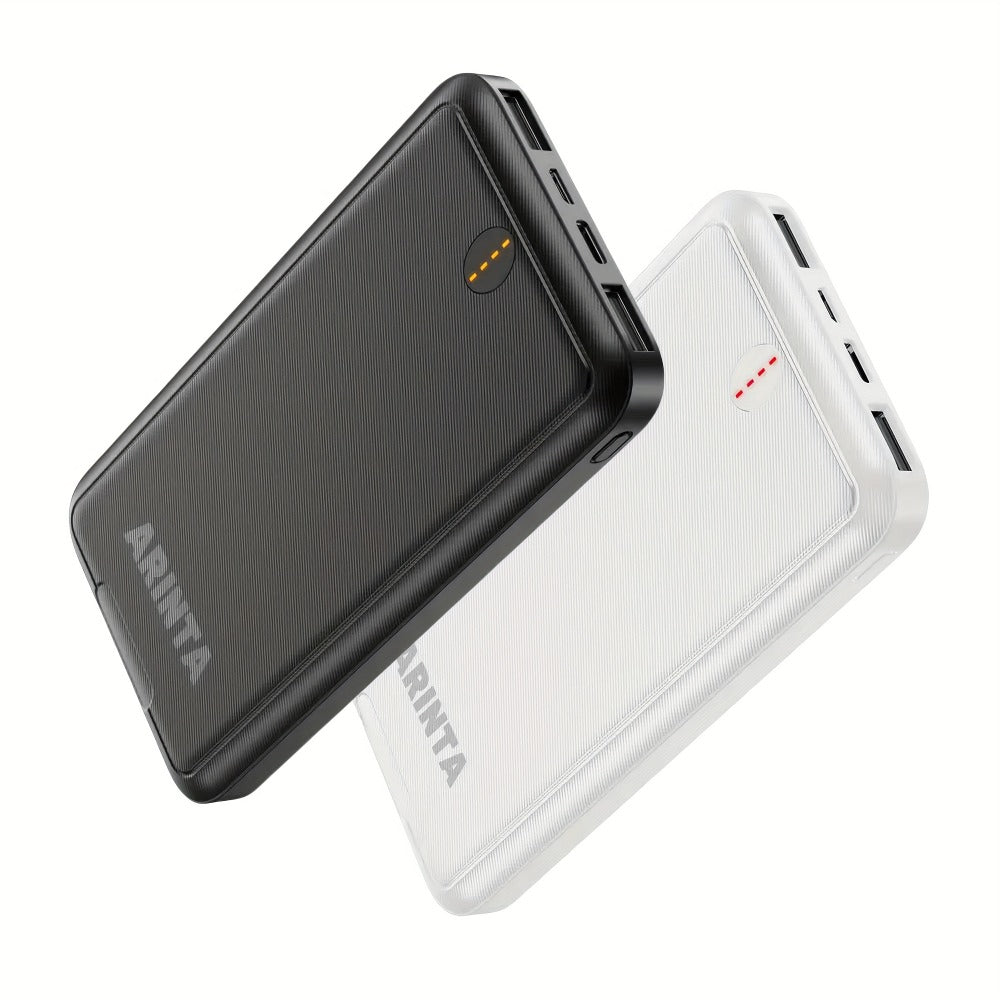 Power Bank 10000mAh 5V/2A for Heated Clothing with USB-C Input/Output in Black or White Battery Pack