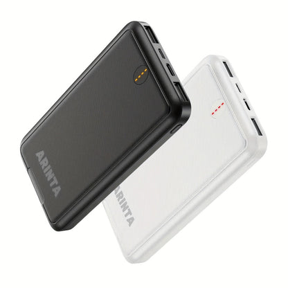 Power Bank 10000mAh 5V/2A for Heated Clothing with USB-C Input/Output in Black or White Battery Pack