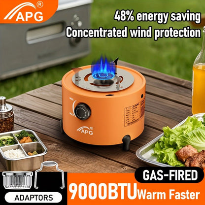 Portable Propane Camping Stove Heater 9000 BTU, 3-in-1 Indoor Outdoor Gas Burner with Adjustable Flame, Carrying Case, Emergency Preparedness