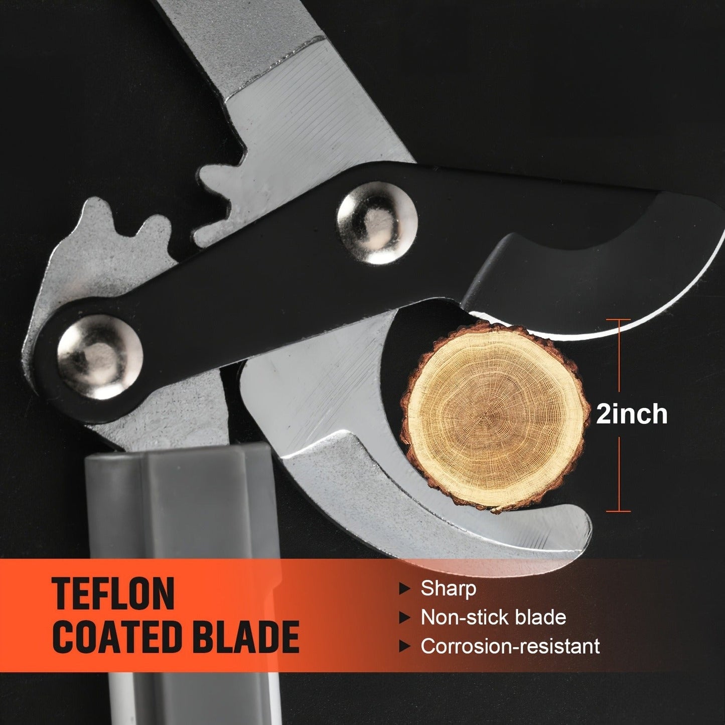 Long-Reach Bypass Lopper with Telescoping Silver Handles, Orange Grips and 27–34-Inch Variant Label