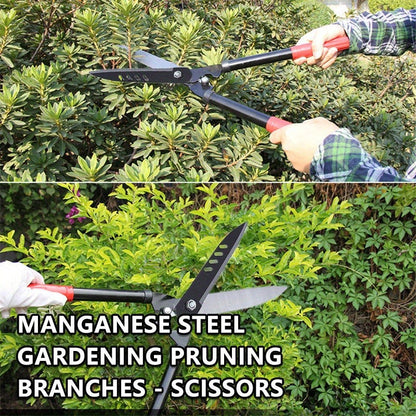 Long-Handle Hedge Shears with 27cm Blades, Red Grips, 51.5cm Pictured Length and 360g Label
