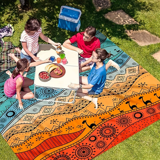 Bohemian Picnic Blanket Lightweight Quick-Dry Outdoor Mat 81"x79" – Fashion Beach Blanket for Camping, Travel, Beach Games & Vacation