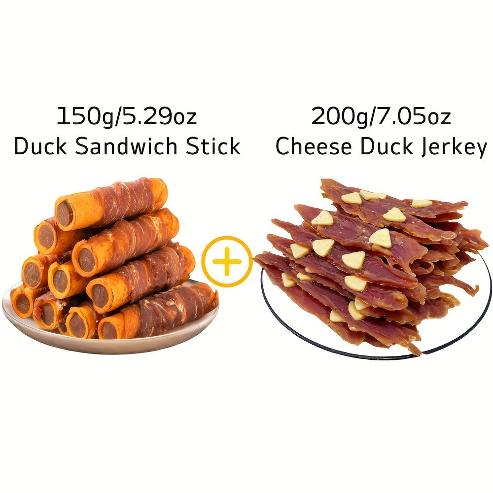 Dog Treats Sesame or Cheese Duck Jerky with Chicken, Milk Jerky or Sandwich Stick Dual Packs