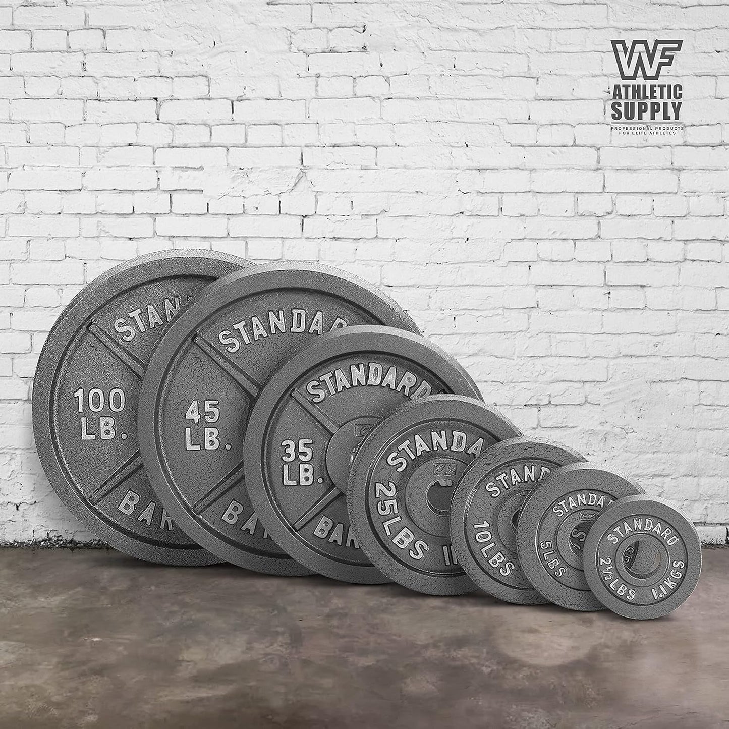Gray STANDARD Cast-Style Weight Plates in Single, Pair, Four-Piece and Mixed Sets for Barbell Training