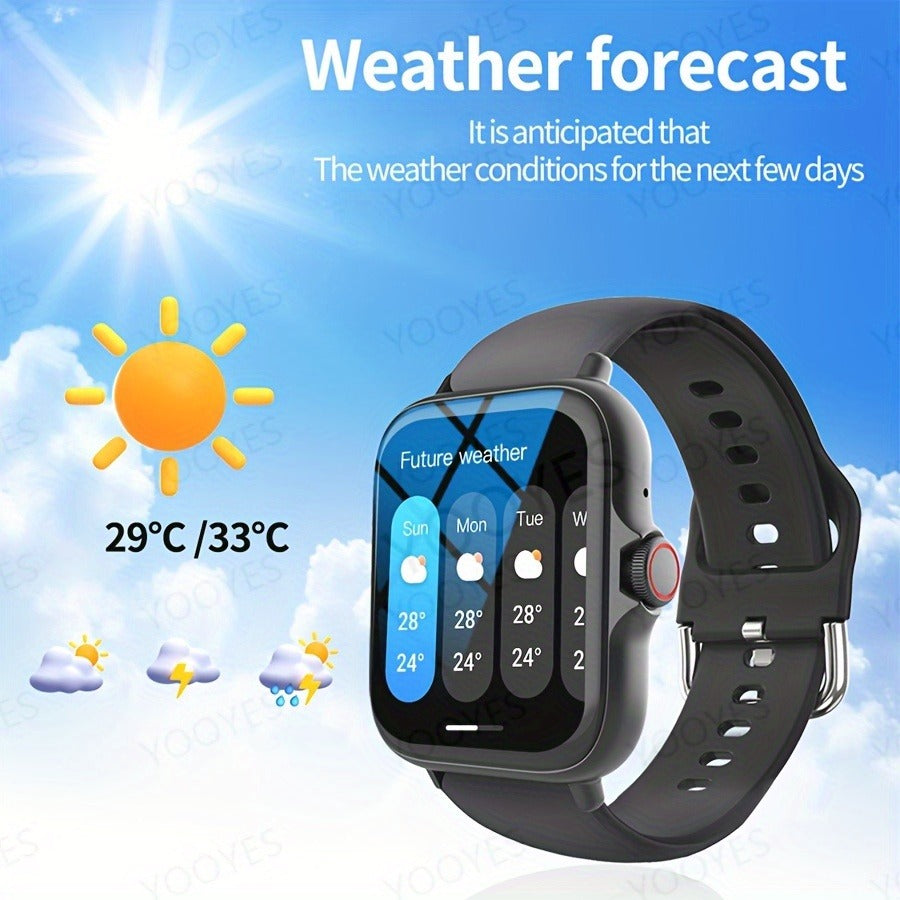 Smart Watch Square Display with Wireless Calling, 100+ Sport Modes and Black or Silver Band Options