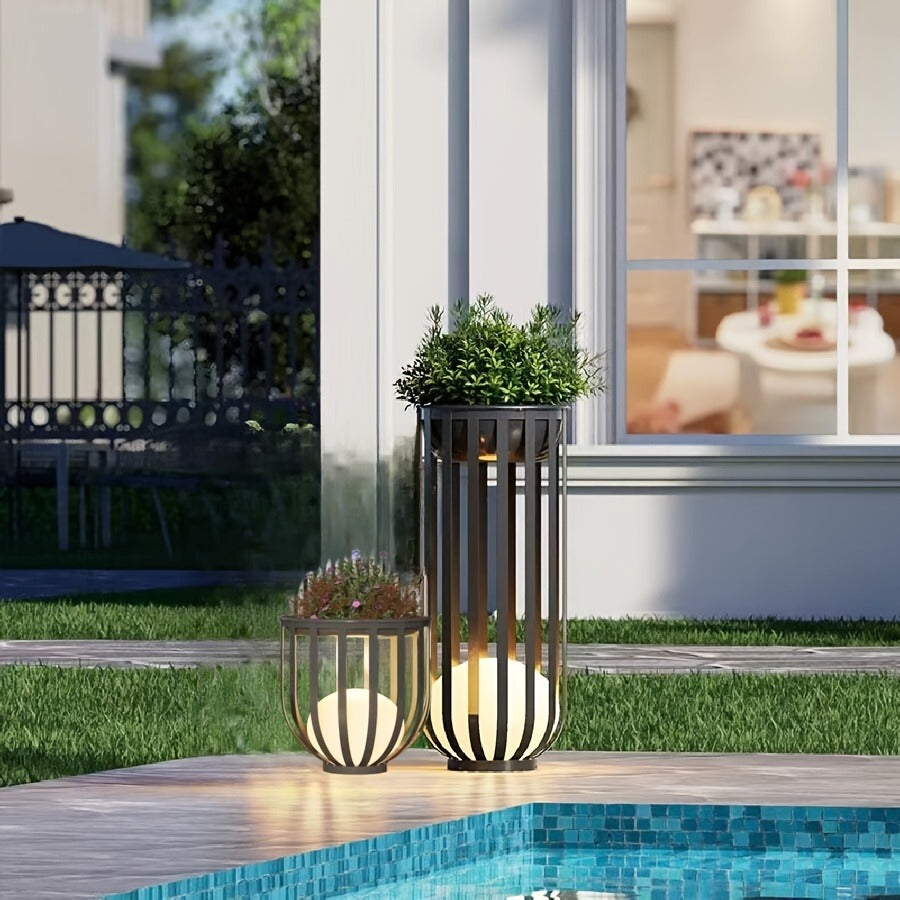 Solar Outdoor Table Lamp & Floor Lamp - Waterproof Garden Light for Villa, Park, Courtyard, Patio Decor, Solar Charging LED Landscape Lighting