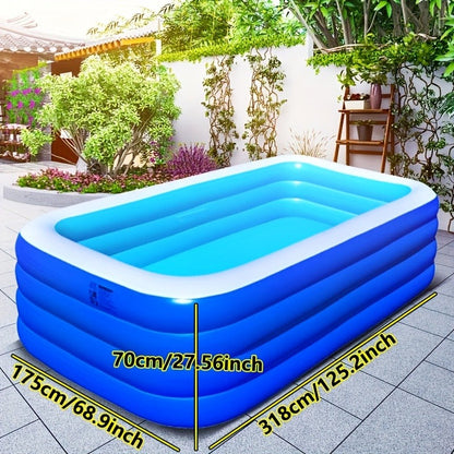 Inflatable Swimming Pool for Family Adults Kids, Large Above Ground Outdoor Backyard Pool, 4-Layer PVC Thickened Blow Up Pool for Patio Garden Party Summer
