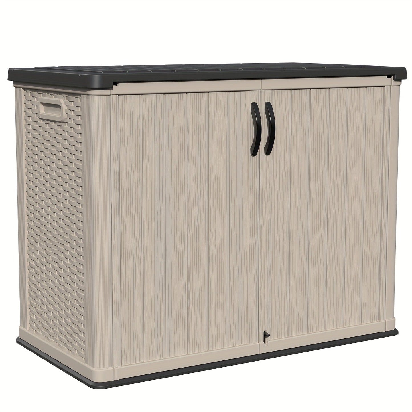 Resin Outdoor Storage Cabinet and Shelf Options in White or Beige with 4 x 2 Ft Shed Sizes