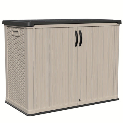 Resin Outdoor Storage Cabinet and Shelf Options in White or Beige with 4 x 2 Ft Shed Sizes
