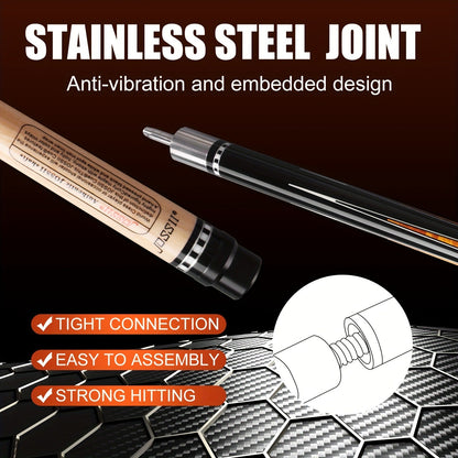 58-Inch Canadian Maple Pool Cue with 12.5mm Tip, Irish-Linen Wrap and Five SA-Series Design Codes