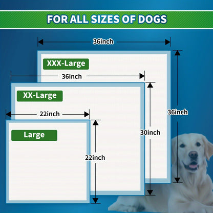 Disposable Dog Pee Pads for Puppy Training - Super Absorbent Leak-Proof Potty Pads with Odor Control, Housebreaking Training Pads for Dogs, 80/100/240 Count, 22"x22" 30"x36" 36"x36"