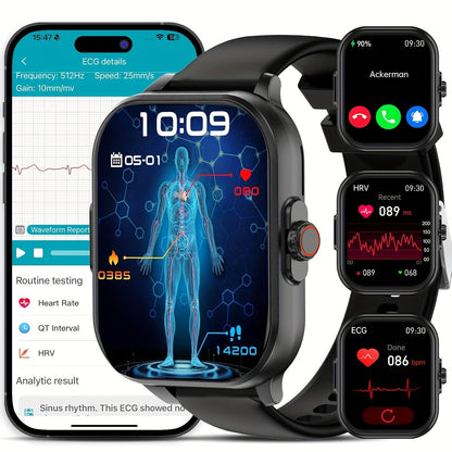 Smart Watch 2.01-Inch Display with Bluetooth 5.1 Calling, 280mAh Battery and Black or Pink Band