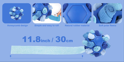 Dog Toy Fabric Snuffle Ball Treat Dispenser and Slow Feeder in Five Colors for Dogs and Puppies