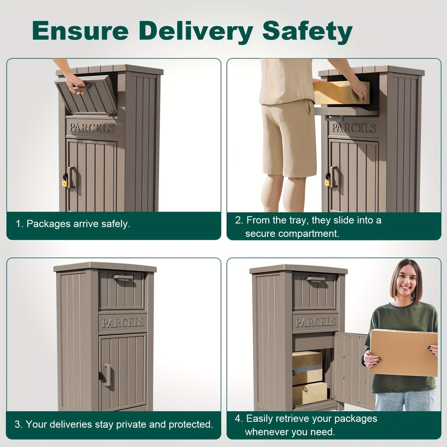 Waterproof Outdoor Storage Box with Lock Anti-Theft Porch