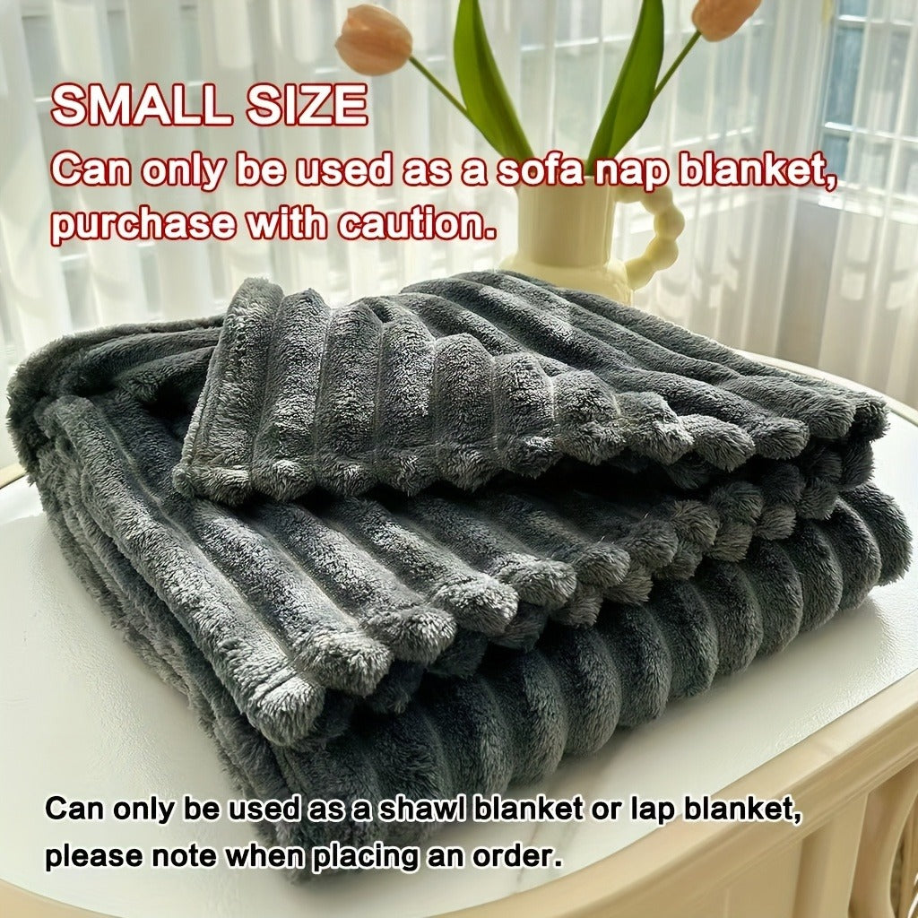Channel-Textured Throw Blanket in Seven Colors and Four Displayed Size Options from 50 x 60 to 108 x 90 Inches