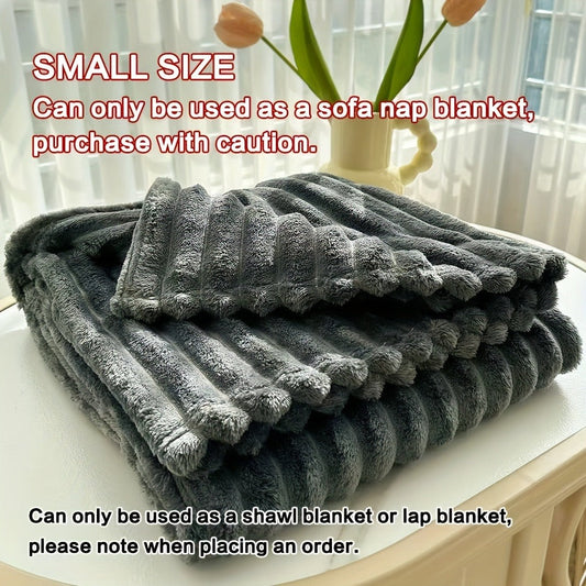 Fleece Blanket Double-Sided 3D Faux Rabbit Fur Throw – Ultra-Soft Thick 300-350g/m² for Home, Office, Travel & Camping, Multiple Sizes & Colors
