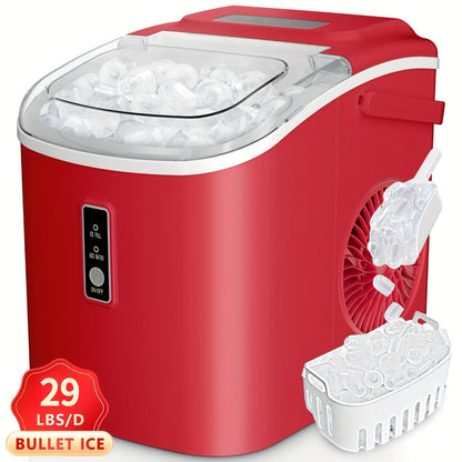 Countertop Bullet Ice Maker with 26-29 lb Daily Labels, 8 Cubes per 6 Minutes and Three Colors