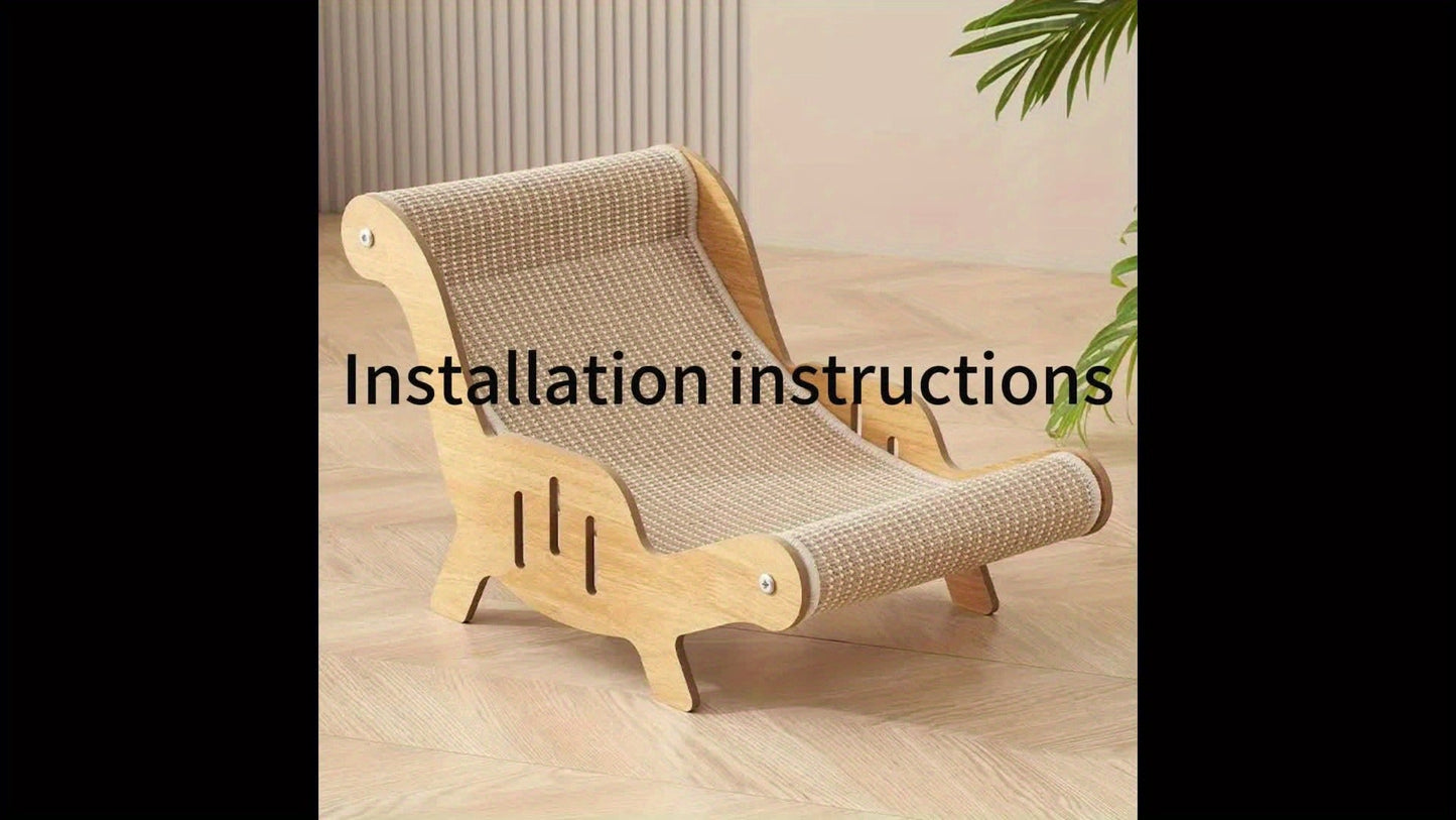 Cat Scratcher Lounge Pad Large Upgraded Sisal for Indoor Cats - Durable Stable Cat Furniture Scratch Board & Resting Mat, Combo Set Available with Leash & Collar