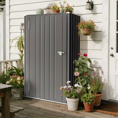 Tall Metal-Look Outdoor Storage Cabinet with Double Doors, 22 or 28 Cu Ft Checkout Capacity Options