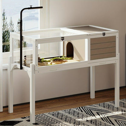 Large Tortoise Habitat Turtle Cage Enclosure with Detachable Legs Removable Roof Ramp Lamp Holder Indoor Outdoor