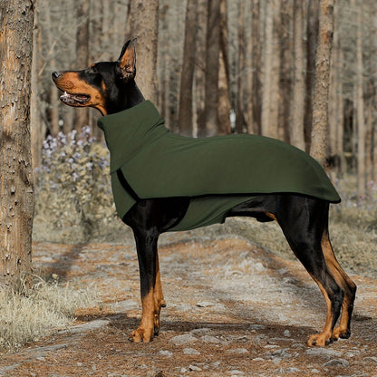 High-Neck Pullover Dog Coat in Burgundy, Navy or Fern Green with Selected XL Through 4XL Sizes