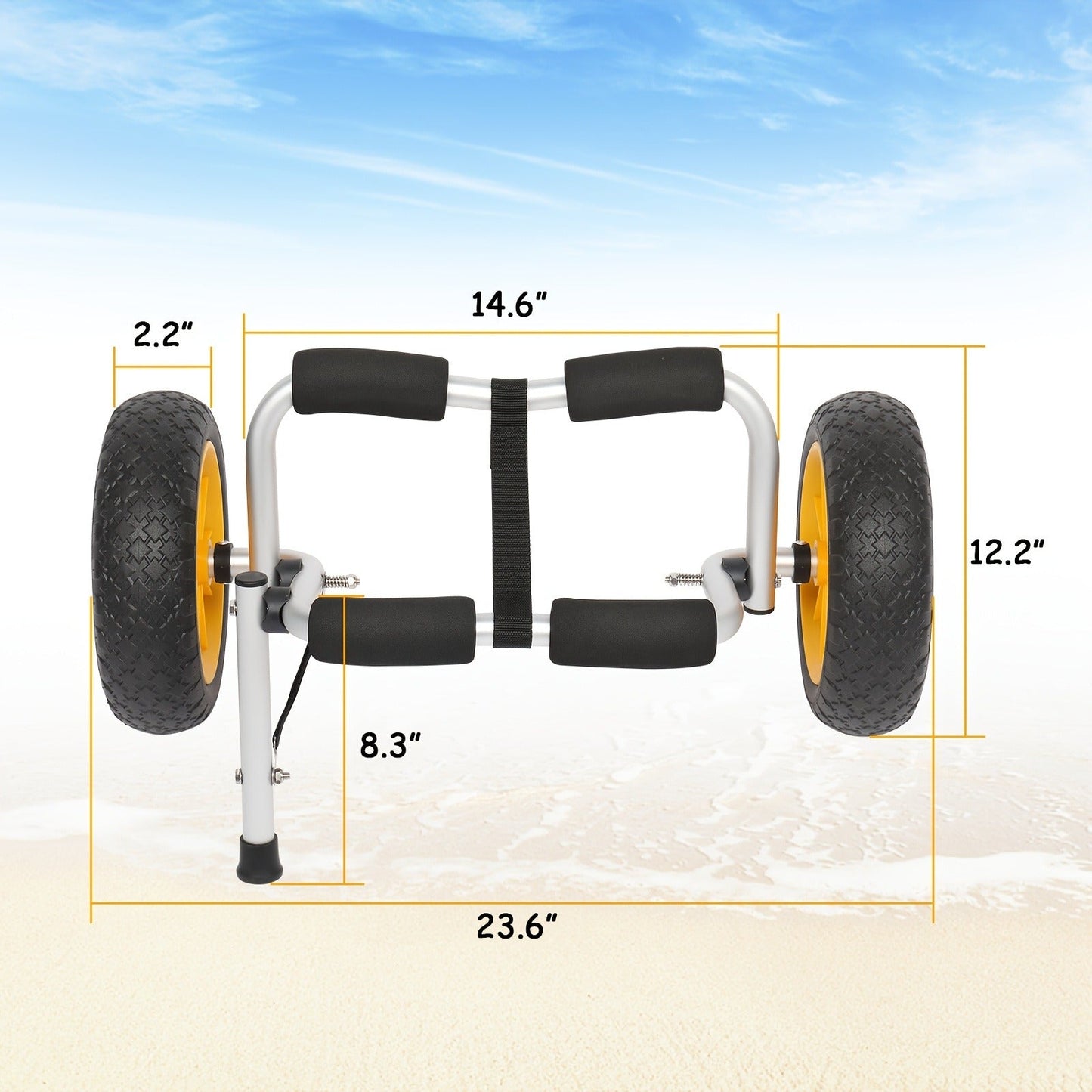 Kayak Cart Trolley Carrier Dolly – Canoe Paddle Board Boat Transport with 10-Inch Solid Wheels