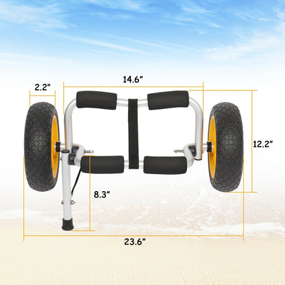 Kayak Cart Trolley Carrier Dolly – Canoe Paddle Board Boat Transport with 10-Inch Solid Wheels