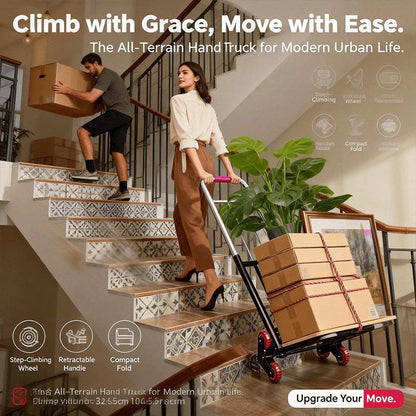 Folding Stair-Climbing Hand Truck with 220, 450 or 680 lb Model Labels and Three Frame Configurations