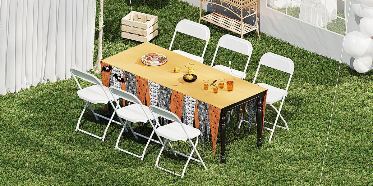 White or Black Molded-Seat Folding Chair Sets in 4, 6, 8, 10 or 20-Piece Checkouts Pictured