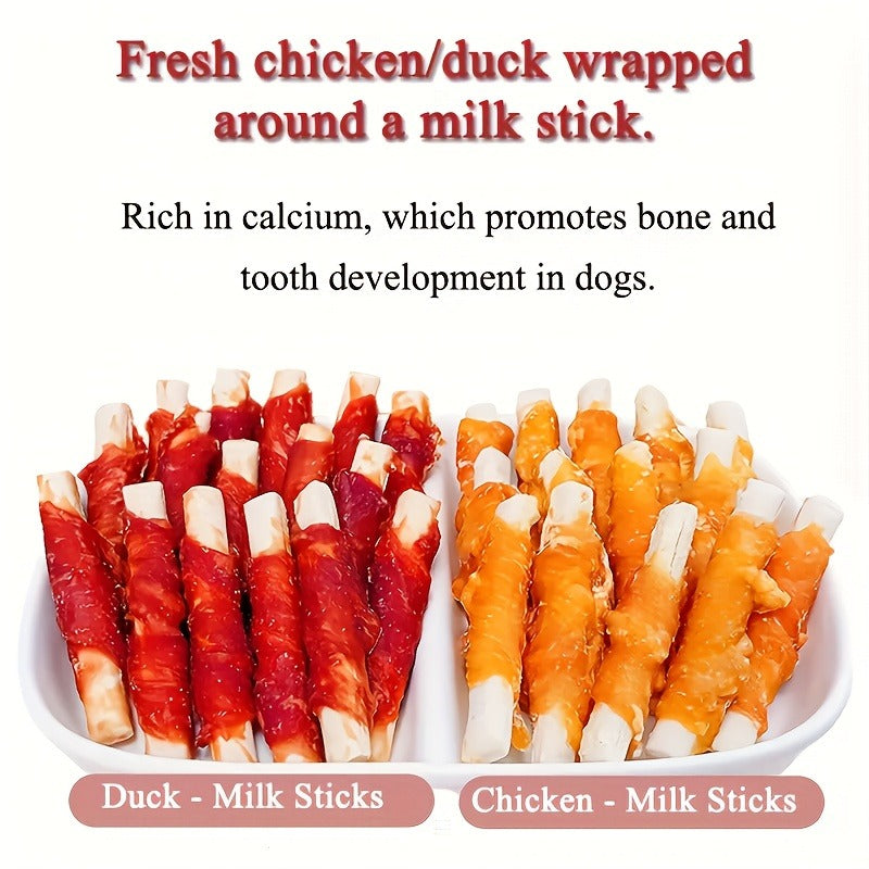 Dog Treats Chicken or Duck Sticks with Sweet Potato or Milk in 200g and 400g Pack Options for Dog Reward Use