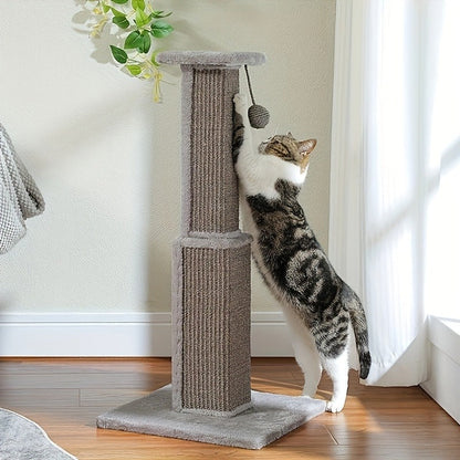 Cat Scratching Post Multi-Tier Sisal Tower for Indoor Cats – 18.9" & 32" Cat Tree with Hanging Ball Toy, Natural Sisal Rope, Sturdy Base – Green, Brown, Gray, Black, Beige Options
