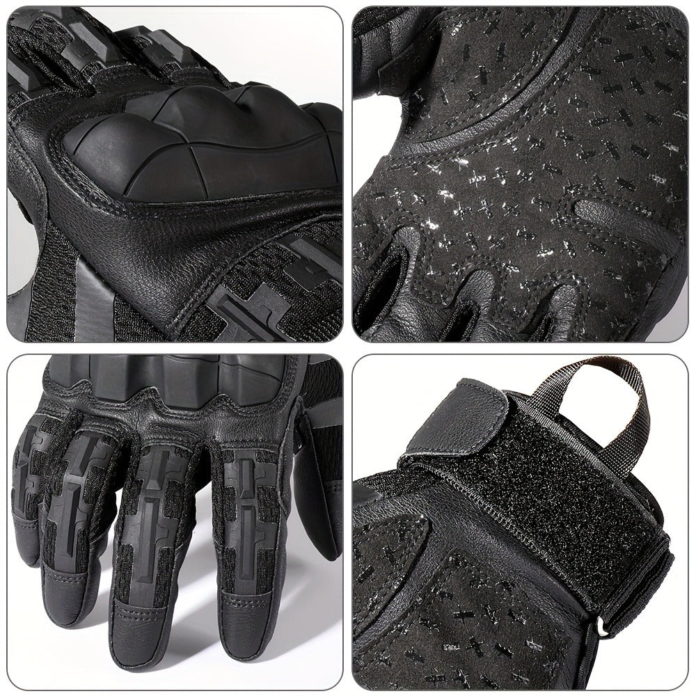 Full-Finger Tactical Gloves with Touchscreen Panels, Camouflage Finish and Anti-Slip Palm Design