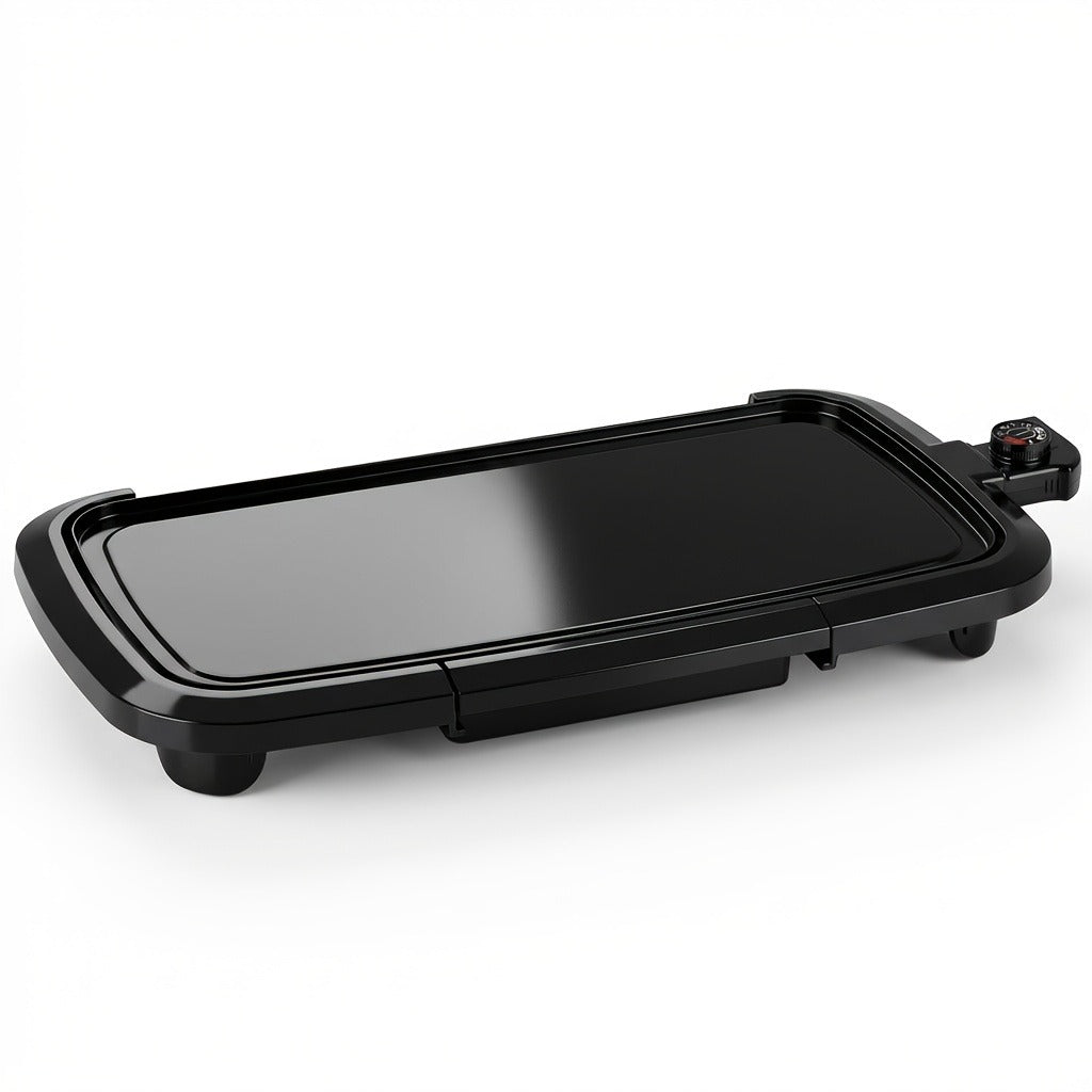 Electric Griddle Non-Stick Teppanyaki Grill Pan, Frying & Grilling All-in-One for Eggs, Steaks, Bacon, Pancakes & Seafood – Easy-Clean Indoor Electric Grill for Breakfast, BBQ & Party