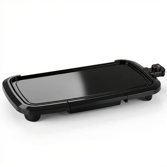 Electric Griddle Non-Stick Teppanyaki Grill Pan, Frying & Grilling All-in-One for Eggs, Steaks, Bacon, Pancakes & Seafood – Easy-Clean Indoor Electric Grill for Breakfast, BBQ & Party