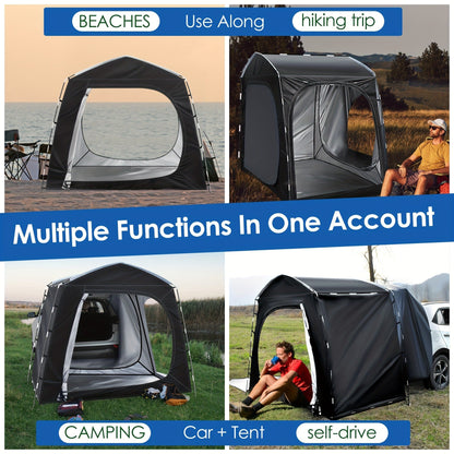 Camping Tent SUV Tailgate Format with Source-Listed 5-Person Capacity, Porch Awning and Four Colors