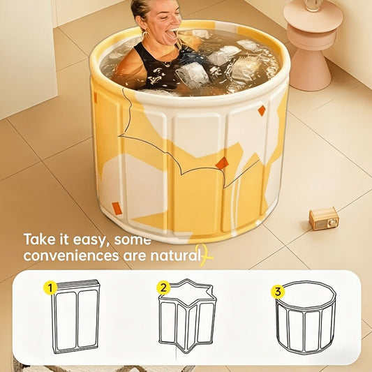 Thermal Insulated Bathtub Foldable Non-Inflatable for Adults – Hot & Cold Dual Use, Ice Bath Muscle Relief & Warm Soak, Space-Saving Home Spa Tub