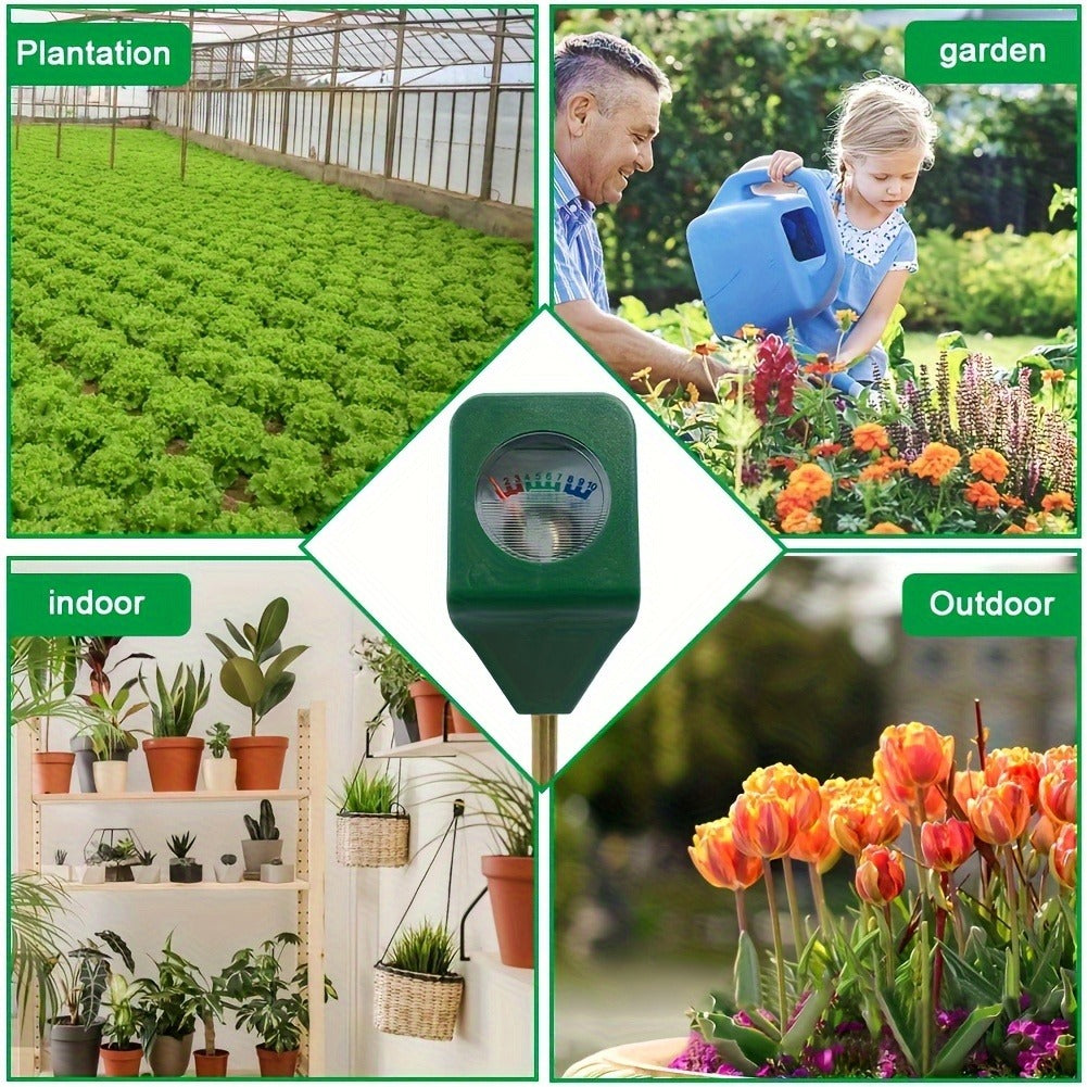 Five-Pack Analog Soil Moisture Meter Probes with Metal Stakes for Indoor Pots and Garden Plants
