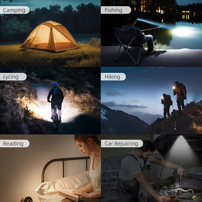 Flashlight Ultra-Thin Pocket 2-Pack Set with Six Lighting Modes, Main Beam and COB Side Panel