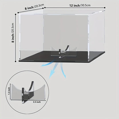 Acrylic Football Display Case Clear Crystal Box with Removable Football Stand Detachable Easy Assembly Memory Storage Display Box for Full Size Football Collectors Gift for Football Fans Athletes
