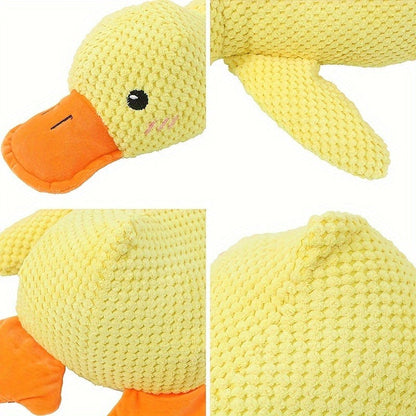 Dog Toy Large Yellow Duck Plush with Built-In Squeaker for Chew, Fetch, Tug and Cuddle Play