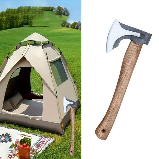 Splitting Axe Forged Carbon Steel 15.6-Inch with Handcrafted Wooden Grip, Professional Backyard Hatchet for Wood Chopping, Gardening and Camping — Single or 2-Pack