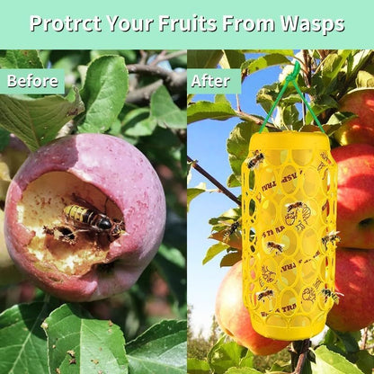 Wasp Trap Outdoor Hanging Reusable Yellow Jacket Trap Carpenter Bee Hornet Catcher with Sticky Bait Killer for Garden Patio Outside