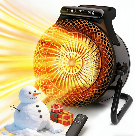 Space Heater Fan Portable Outdoor & Indoor, Electric Garage Heater with Overheat Protection for Yard, Patio, Workshop, Home Office – Compact Powerful Heating Fan (Remote Control Option Available)