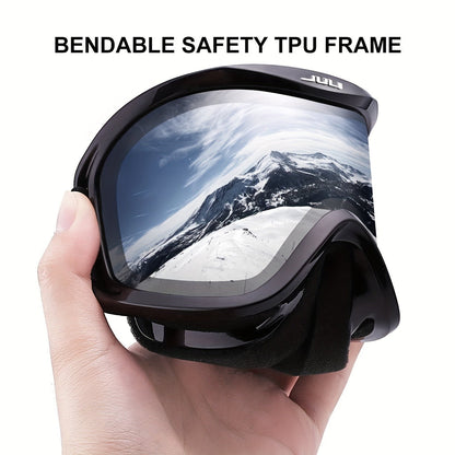 Black MAXJULI Over-the-Glasses Ski Goggles with Silver Lens and Single-Piece Checkout Option