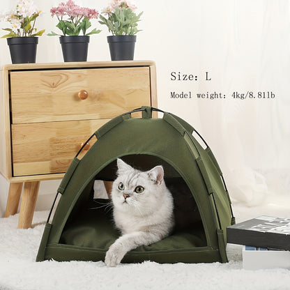 Fern-Green Dome Pet Tent with Folding Fabric Shell, Interior Mat and Three Square Size Options