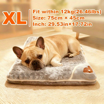 Thickened Dog Bed & Cat Bed Mat with Pillow – Anti-Slip, Machine Washable, Detachable Crate Mat for All Dogs & Cats, L & XL