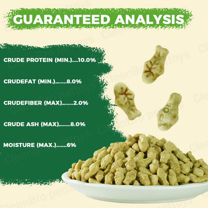 150 g Catnip and Cat-Grass Cookie Treats with Shaped Pieces and Pictured Ingredient Panel Pictured