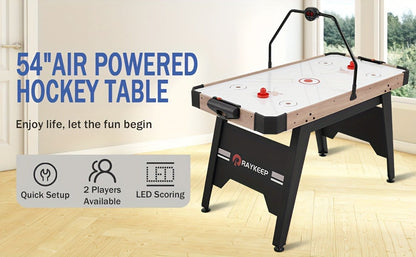 54-Inch Air Hockey Table with LED Scorer, Two Pucks and Two Pushers for Family Game Room Play