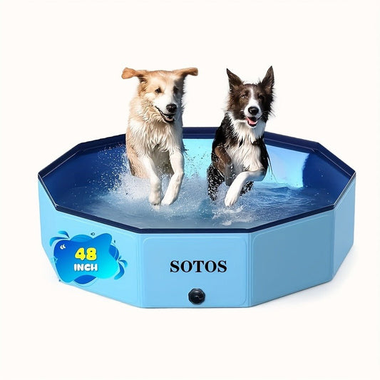 Foldable Dog Pool – Portable Hard Plastic Pet & Kids Swimming Pool, Anti-Slip Collapsible Bathtub for Indoor Outdoor Backyard Use, 3 Sizes