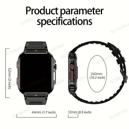 Smartwatch – with Wireless Calling – 1.95" HD Display, 100+ Sport Modes, IP68 Waterproof, Step & Calorie Tracker | SENBONO Men & Women